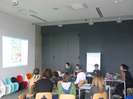 Lecture for children by Ivana Armanini for the project Toboggan - the wheel of the future at MOCA, ZG.